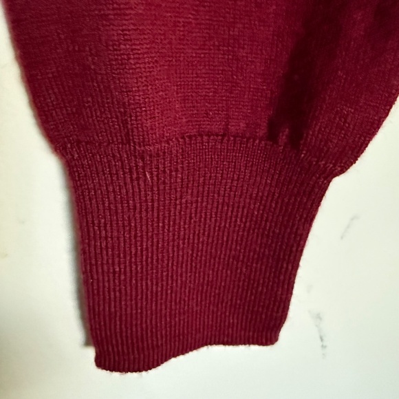 J. Crew Dark Red Merino Wool Blend Turtleneck Sweater Size Large - Picture 5 of 12